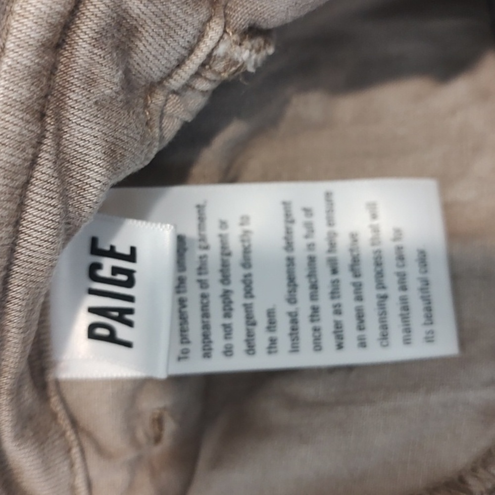 Paige High Rise Wide Leg Moss Taupe Brown Jeans Stretch Sz 26 Inseam 27.75 CARLY - Picture 12 of 12